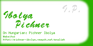 ibolya pichner business card